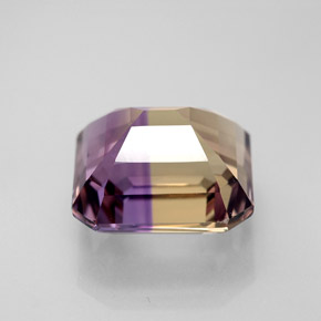 Ametrina naturale bicolore da 6,01 ct, taglio smeraldo, VVS