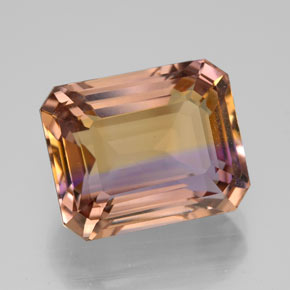 Ametrina naturale bicolore da 8,03 ct, taglio smeraldo, VVS