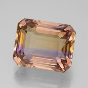 Ametrina naturale bicolore da 8,03 ct, taglio smeraldo, VVS