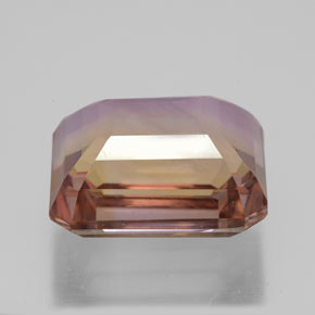 Ametrina naturale bicolore da 8,03 ct, taglio smeraldo, VVS