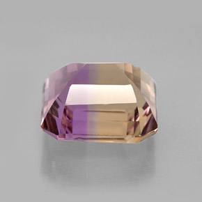 Ametrina naturale bicolore da 6,33 ct, taglio smeraldo, VVS