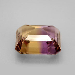 Ametrina naturale bicolore da 6,21 ct, taglio smeraldo, VVS-VS