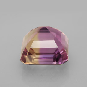 Ametrina naturale bicolore da 7,37 ct, taglio smeraldo, VVS-VS