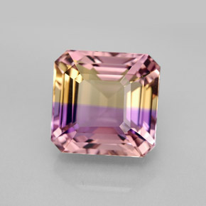 Ametrina naturale bicolore da 7,09 ct, taglio smeraldo, IF