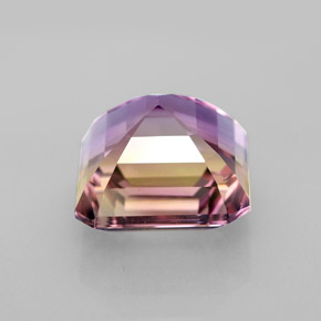 Ametrina naturale bicolore da 7,09 ct, taglio smeraldo, IF