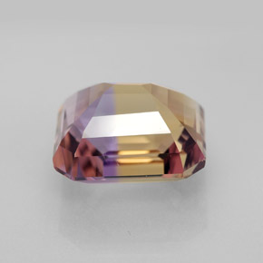 Ametrina naturale bicolore da 7,32 ct, taglio smeraldo, VVS