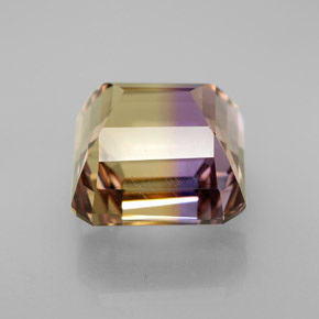Ametrina naturale bicolore da 6,74 ct, taglio smeraldo, VVS