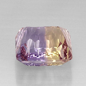 Ametrina naturale bicolore da 14,42 ct, taglio smeraldo, VVS