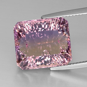 Ametrina naturale bicolore da 13,31 ct, taglio smeraldo, VVS