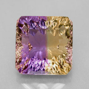 Ametrina naturale bicolore da 10,35 ct, taglio smeraldo, VVS