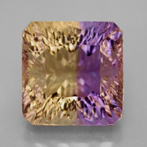 Ametrina naturale bicolore da 14,81 ct, taglio smeraldo, VVS