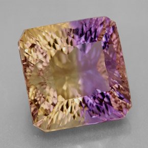 Ametrina naturale bicolore da 14,81 ct, taglio smeraldo, VVS