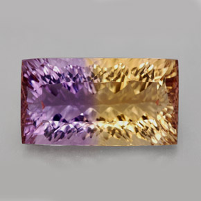 Ametrina naturale bicolore da 11,79 ct, baguette, VVS-VS