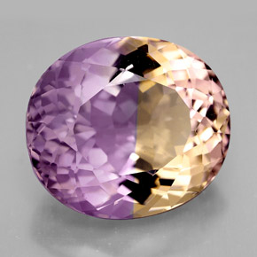 Ametrina naturale bicolore da 14,82 ct, taglio ovale, IF