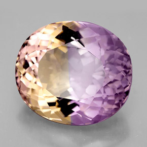 Ametrina naturale bicolore da 14,82 ct, taglio ovale, IF
