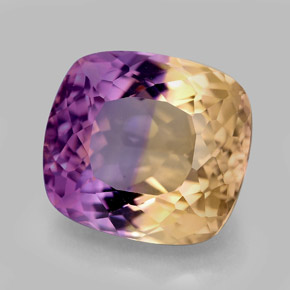 Ametrina naturale bicolore da 10,08 ct, taglio a cuscino, VVS-VS