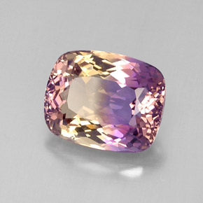 Ametrina naturale bicolore da 11,72 ct, taglio a cuscino, VVS