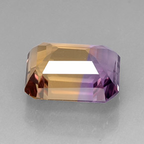 Ametrina naturale bicolore da 9,78 ct, taglio smeraldo, VVS