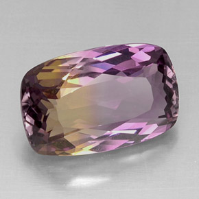 Ametrina naturale bicolore da 10,66 ct, taglio a cuscino, VVS