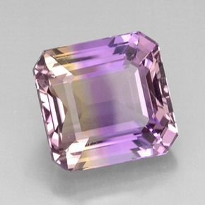 Ametrina naturale bicolore da 12,11 ct, taglio smeraldo, VVS