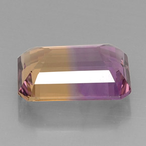 Ametrina naturale bicolore da 11,28 ct, taglio smeraldo, VVS-VS