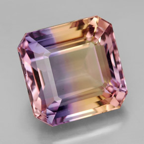 Ametrina naturale bicolore da 10,83 ct, taglio smeraldo, VVS-VS