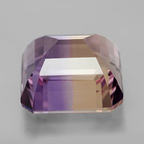 Ametrina naturale bicolore da 10,83 ct, taglio smeraldo, VVS-VS