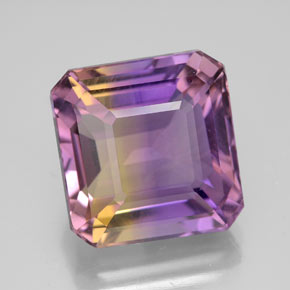 Ametrino Bicolore naturale da 11.07 ct, Taglio smeraldo, VVS