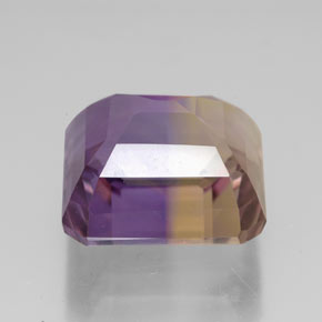 Ametrino Bicolore naturale da 11.07 ct, Taglio smeraldo, VVS