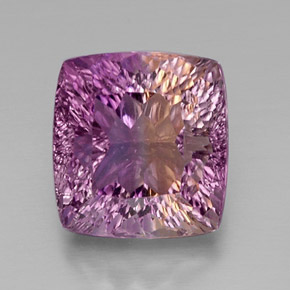 Ametrina naturale bicolore da 12,65 ct, taglio a cuscino, VVS