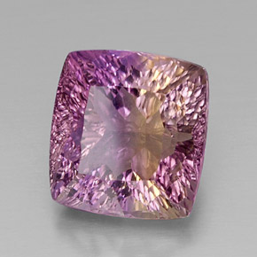Ametrina naturale bicolore da 12,65 ct, taglio a cuscino, VVS