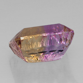 Ametrina naturale bicolore da 14,23 ct, taglio smeraldo, VVS