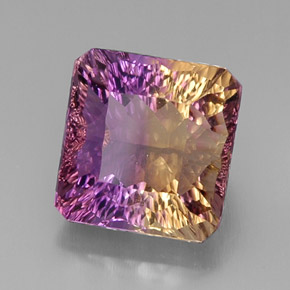 Ametrina naturale bicolore da 11,34 ct, taglio smeraldo, VVS