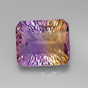 Ametrino Bicolore naturale da 9.67 ct, Taglio smeraldo, VVS