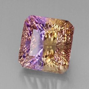 Ametrina naturale bicolore da 12,72 ct, taglio smeraldo, VVS