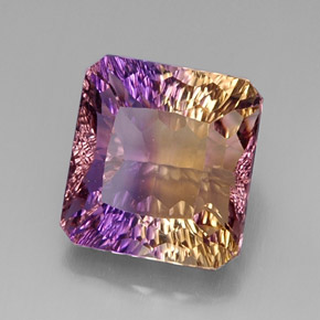 Ametrina naturale bicolore da 10,38 ct, taglio smeraldo, VVS