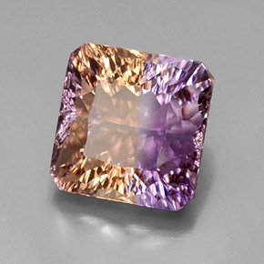 Ametrina naturale bicolore da 9,03 ct, taglio smeraldo, VVS
