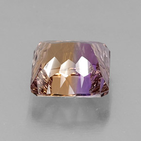Ametrina naturale bicolore da 9,03 ct, taglio smeraldo, VVS