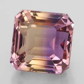 Ametrino Bicolore naturale da 10.27 ct, Taglio smeraldo, IF