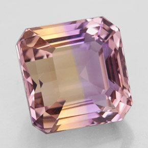 Ametrino Bicolore naturale da 10.27 ct, Taglio smeraldo, IF
