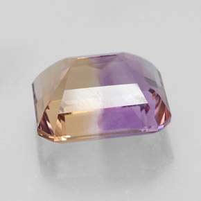 Ametrina naturale bicolore da 7,65 ct, taglio smeraldo, VVS