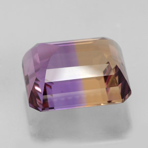 Ametrina naturale bicolore da 9,08 ct, taglio smeraldo, IF