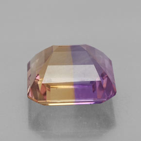 Ametrina naturale bicolore da 6,91 ct, taglio smeraldo, VVS
