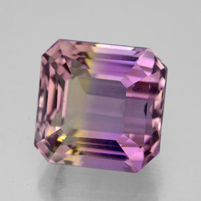 Ametrina naturale bicolore da 8,35 ct, taglio smeraldo, VVS