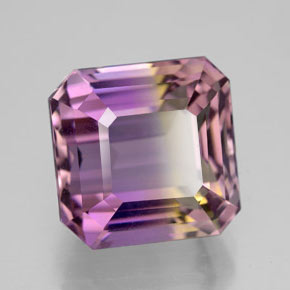 Ametrina naturale bicolore da 8,35 ct, taglio smeraldo, VVS
