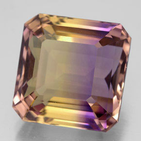 Ametrino Bicolore naturale da 11.85 ct, Taglio smeraldo, VVS