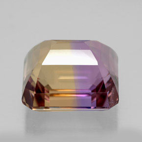 Ametrina naturale bicolore da 7,14 ct, taglio smeraldo, VVS