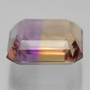 Ametrina naturale bicolore da 7,85 ct, taglio smeraldo, VVS
