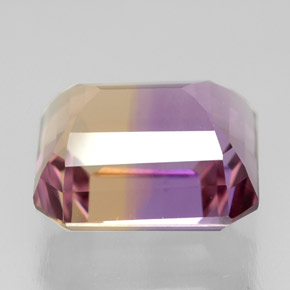 Ametrina naturale bicolore da 6,61 ct, taglio smeraldo, VVS
