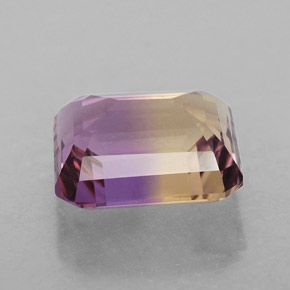 Ametrina naturale bicolore da 5,25 ct, taglio smeraldo, VVS